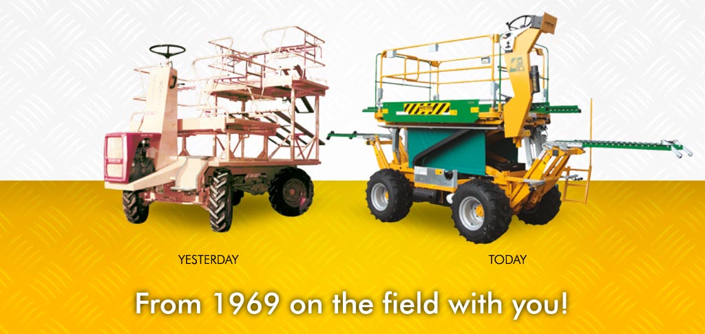 N. Blosi. Motorised and towed fruit harvester N.Blosi: from 1969 on the field with you!
